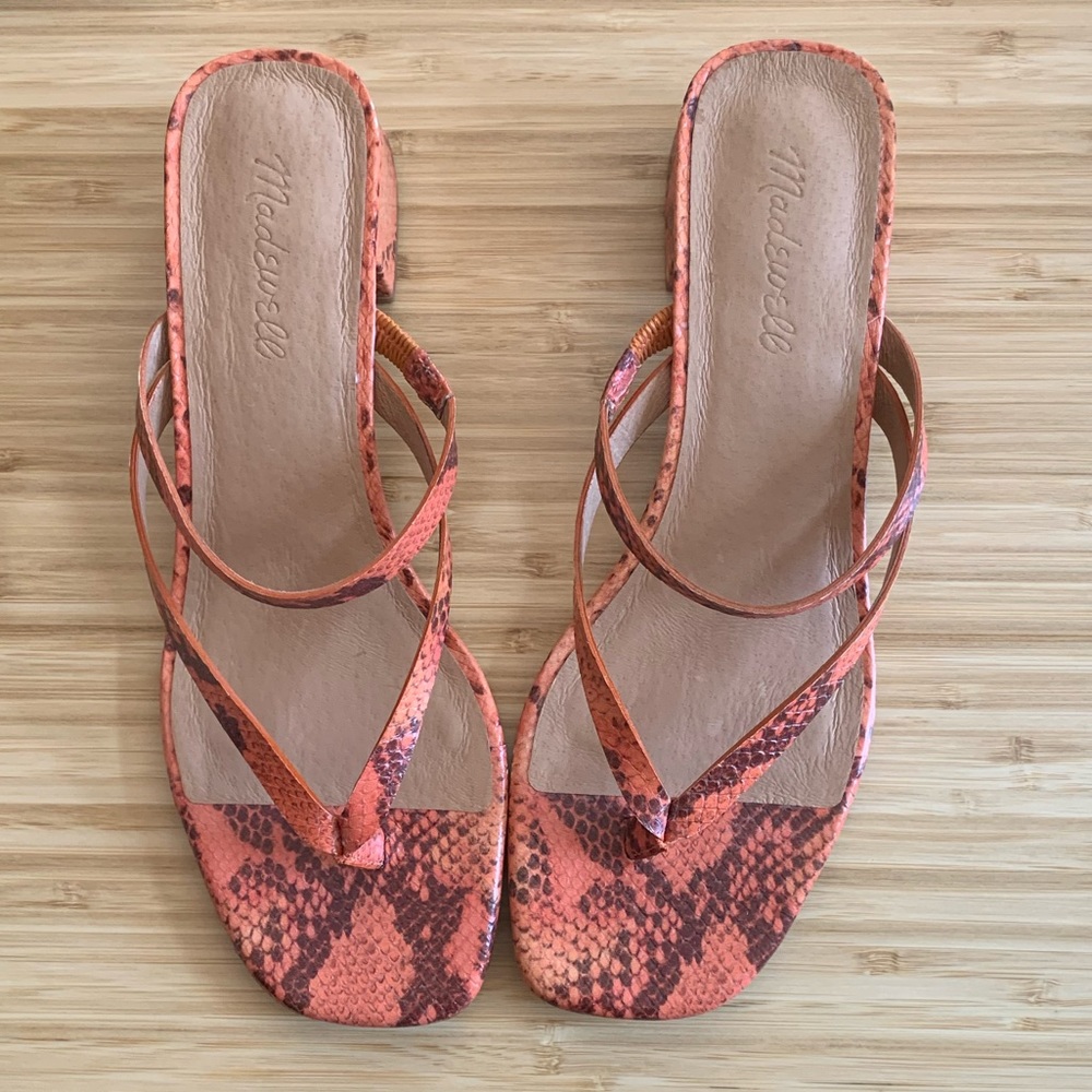 Madewell The Amber Sandal in Snake Embossed Leather, NEW WITH TAGS - Picture 10 of 10